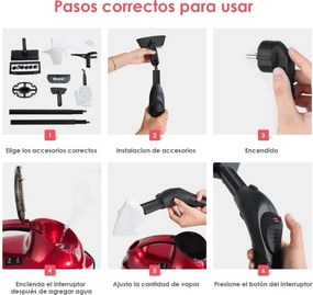 Máquina de limpeza a vapor 2000 W 1,5 L Pressão 4 Bar com bloqueio de segurança para crianças Desligamento automático Máquina de limpeza a vapor domés