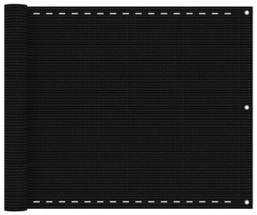 vidaXL Tela de varanda 75x300 cm PEAD preto