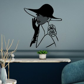 Acessório Decorativo de Parede Striped Woman – Preto – 60 x 69 cm
