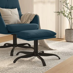 vidaXL Apoio de pés 60x60x36 cm veludo azul