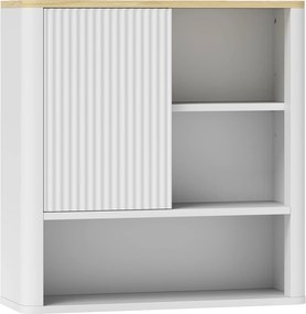 HOMCOM Armário de Parede para Casa de Banho com Porta Deslizante 5 Compartimentos e Prateleiras Ajustáveis 60x20x62 cm Branco | Aosom Portugal