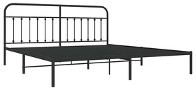 Estrutura de cama com cabeceira 193x203 cm metal preto