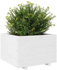 Vaso de jardim 70x70x49,5 cm madeira de pinho maciça branco