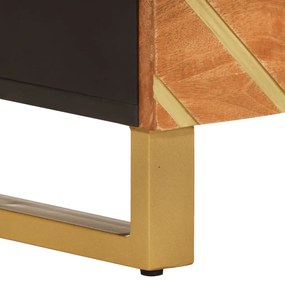 Mesa de cabeceira 50x33x60 cm mangueira maciça castanho e preto
