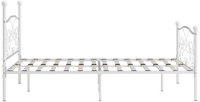 Estrutura de cama com estrado de ripas 140x200 cm metal branco