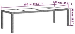 9 pcs conjunto jantar exterior c/ almofadões vime PE castanho