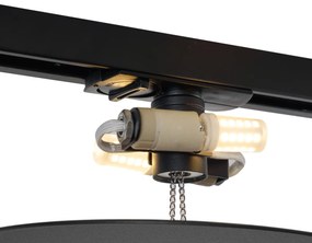 Plafon moderno preto para sistema de calha monofásico 2-luzes - Iconic Pulley Moderno