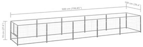 Canil para cães 5 m² aço prateado