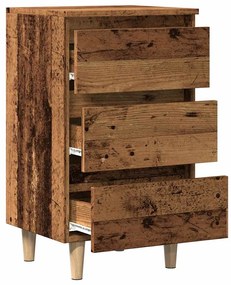 Mesa de cabeceira madeira velha 40x35x69 cm madeira trabalhada