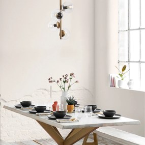 Chandelier Faze – Dourado – Diâmetro 32 cm, Altura 53 cm