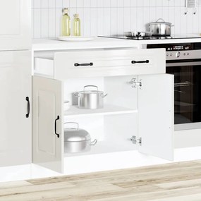 Armário de cozinha baixo Kalmar branco alto brilho