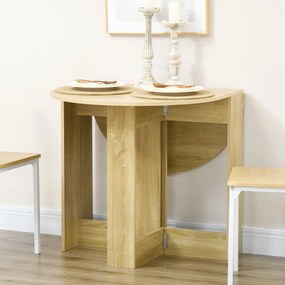 Mesa de Sala de Jantar Dobrável com 2 Laterais Mesa Auxiliar de Madeir