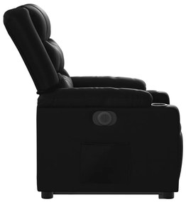 Poltrona reclinável elevatória elétrica couro artificial preto