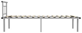 Estrutura de cama 90x200 cm metal cinzento