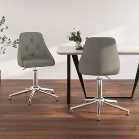 vidaXL Cadeiras de jantar giratórias 2 pcs tecido cinzento-escuro