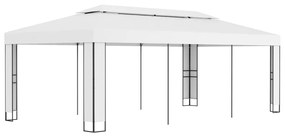Gazebo com telhado duplo 3x6 m branco