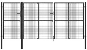 Portão de jardim 400x150 cm aço antracite