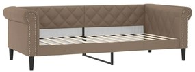 Sofá-cama com gavetão e colchões 90x200cm artificial cappuccino