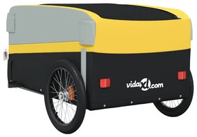 Reboque para bicicleta 45 kg ferro preto e amarelo