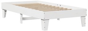 Cama sem colchão 90x200 cm madeira de pinho maciça branco