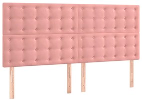 Cama com molas/colchão 200x200 cm veludo rosa