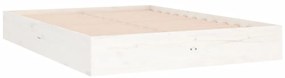 Estrutura de cama 140x190 cm madeira maciça branco