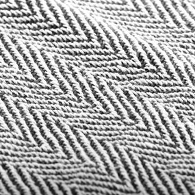 Manta em algodão 220x250 cm padrão espinha azul-marinho