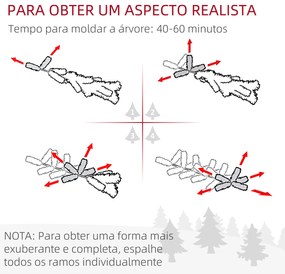 HOMCOM Árvore de Natal Artificial com Luzes LED Altura 230 cm Árvore d