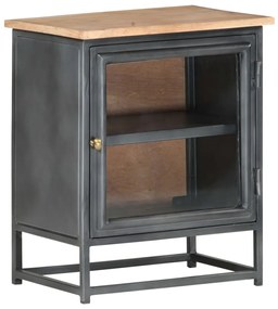 Mesa de cabeceira 40x30x50 cm madeira de acácia maciça cinzento
