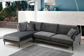 Sofá de Canto Papira - Antracite - 283 x 180 x 90 x 88 cm