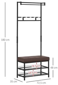 Conjunto Dalila - Sapateira, Banco Acolchoado e Cabide - Design Indust