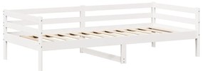 Conj. sofá-cama e banco c/ telhado 90x200cm pinho maciço branco