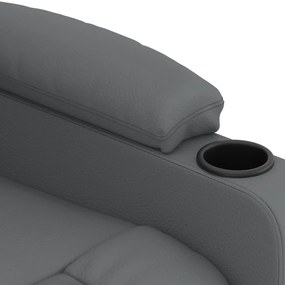 Poltrona reclinável elétrica couro artificial cinzento