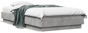 vidaXL Estrutura de cama com luzes LED 90x190 cm cinzento cimento