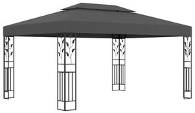 Gazebo com telhado duplo 3x4 m antracite