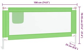 Barra de segurança p/ cama infantil tecido 190x25 cm verde