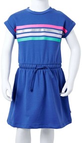 Vestido de criança com cordão azul-cobalto 92