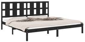 Estrutura de cama super king 180x200 cm madeira maciça preto