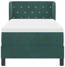 Cama Box Spring vidaXL com Colchão Verde Escuro 80x200 cm em Veludo