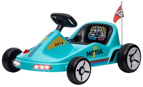 Kart Elétrico 6V para Crianças acima de 3 Anos com Música Luz Buzina Cinto de Segurança Carga 50 kg  85x70x45 cm Azul