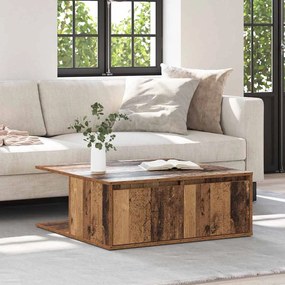 Mesa de centro com gaveta com armazenamento Madeira antiga 80 x 80 x 3