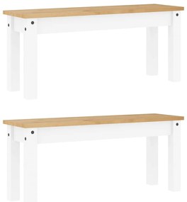 3 pcs conjunto de jantar Panama madeira pinho maciça branco