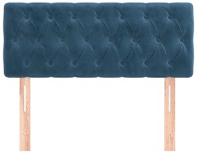 Cabeceira de cama veludo 100x7x78/88 cm azul-escuro