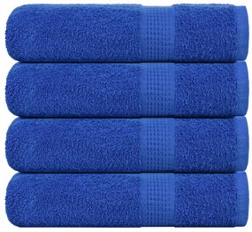 Toalhas de mãos 4 pcs 50x100 cm 360 gsm 100% algodão azul