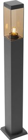 Poste de luz exterior inteligente cinza escuro com fumaça 80 cm incl. WiFi P45 - Malios
