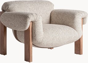 Cadeira com braços estofada em madeira de borracha Uznach