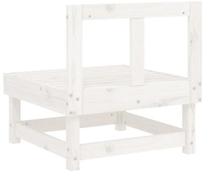 Sofá de centro para jardim madeira de pinho maciça branco