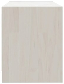 Móvel de TV 80x31x39 cm madeira de pinho maciça branco