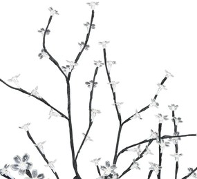 Árvore de Natal 128 luzes LED flor cerejeira luz azul 120 cm