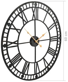 Relógio de parede vintage c/ movimento quartzo metal 60 cm XXL